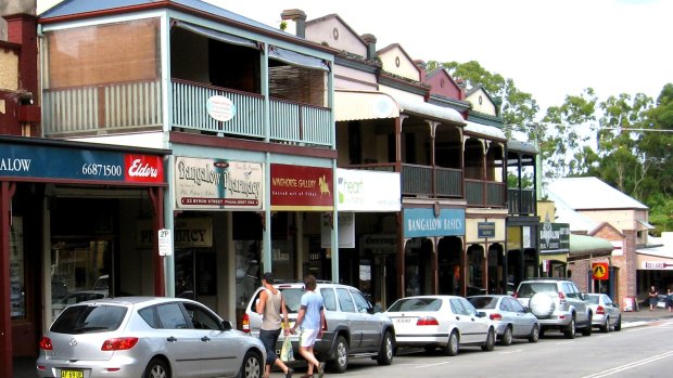 The picturesque main street of Bangalow.