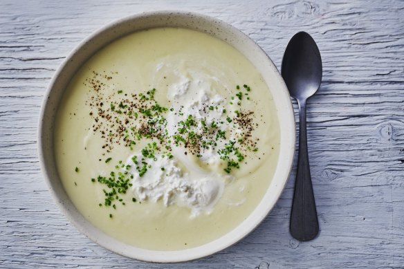 Potato and burrata soup. 