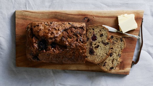 Blueberry and banana cake.