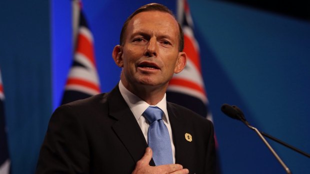 Awkward moment: Prime Minister Tony Abbott.