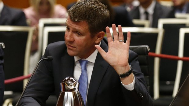 Premier Mike Baird at the NSW parliamentary committee hearing into electricity privatisation last week.