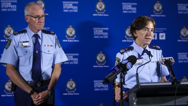 Deputy Commissioner Catherine Burn talks to the media after the arrest of a third man in relation to the murder of Curtis Cheng.