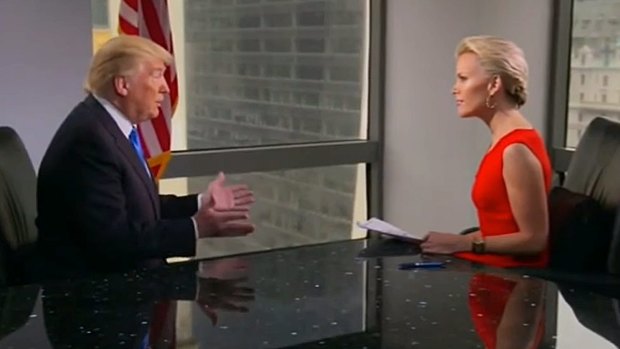 Megyn Kelly interviewing Donald Trump in May. 