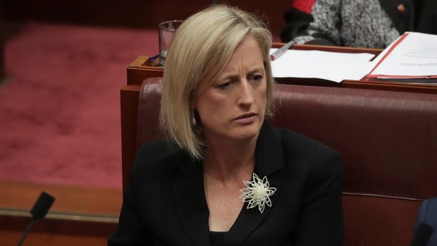 Katy Gallagher in the Senate at Parliament House. 