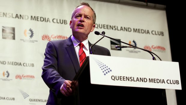 Opposition Leader Bill Shorten, in Brisbane to address the Queensland Media Club, littered his speech with key Brisbane projects.