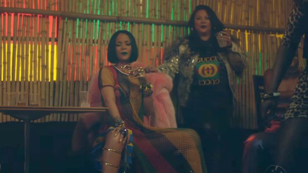 Rihanna's 'Work' video clip was filmed inside a Carribean-themed restaurant.