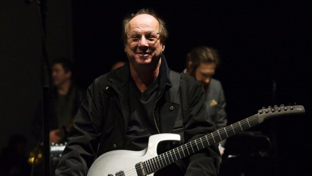 Adrian Belew during rehearsals for a special concert celebrating David Bowie in London   on January 8 (on what would have been Bowie's 70th birthday).