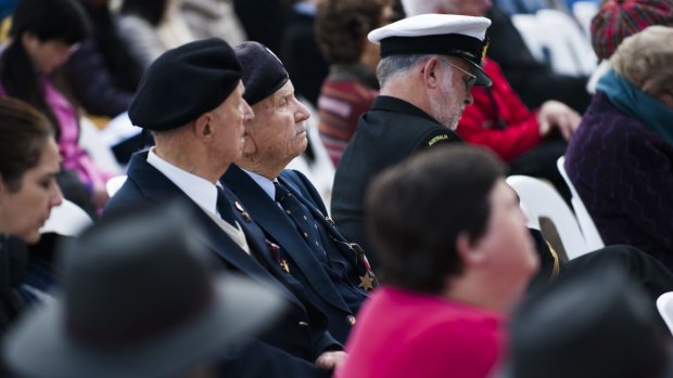 World War II veterans were among more than 100 people who attended the ceremony. 