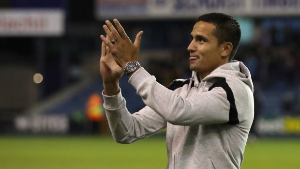 Homecoming: Tim Cahill was given a warm welcome at The Den.