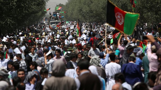 Hazaras demanded a planned power line be rerouted through their poverty-stricken province. 