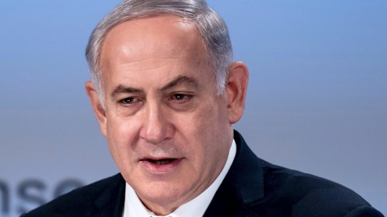 Israel's Prime Minister Benjamin Netanyahu, delivers a speech during the International Security Conference in Munich.