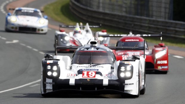 Driven: Bamber graduated from Porsche's Carrera Cup series to its hi-tech 919 Hybrid prototype racer at Le Mans.