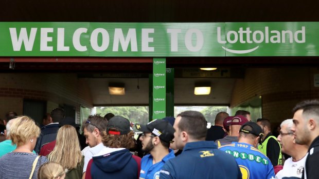 Brand exercise: Fans arrive for the match against the Eels at the renamed Brookvale Oval.