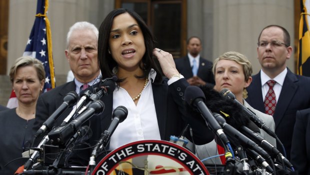 Powerful statement: Baltimore State Attorney Marilyn Mosby says she is delivering justice on behalf of Freddie Gray.