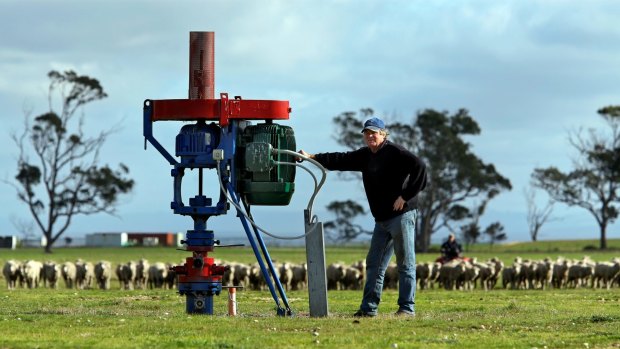 Gregor McNaughton at the site of a coal seam gas exploratory well drilled on his property at Seaspray, Victoria. Allowing such wells could prove financially lucrative, if controversial.