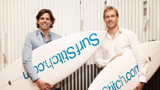 Former Surfstitch CEO Justin Cameron (R), seen here with co-founder Lex Pedersen, is keen to return to the company.
