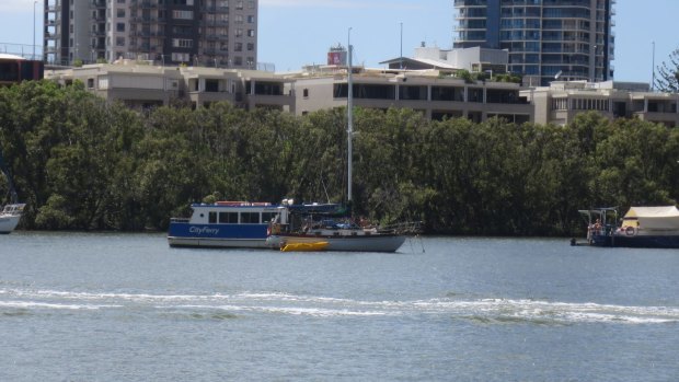 Firefighters reached the yacht by riding a CityFerry.