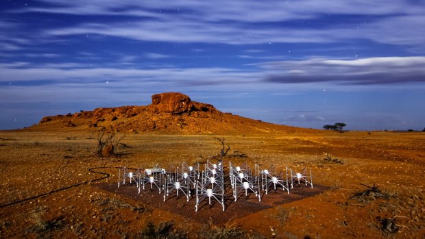 One of the 128 radio telescope "tiles" at the Murchison Wide Field Array radio telescope in Western Australia.