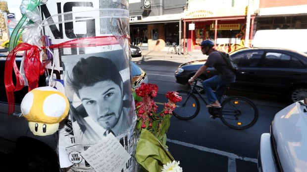 A memorial on Sydney Road in Brunswick, to Alberto Paulon.