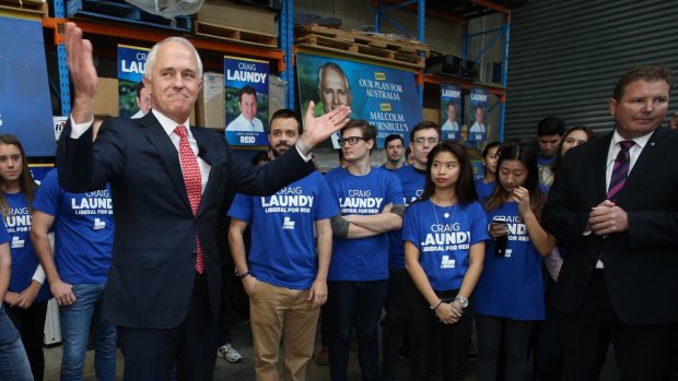 Prime Minister Malcolm Turnbull during the 2016 election. 