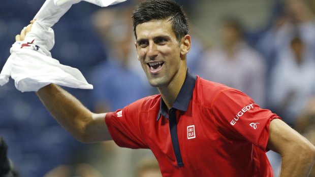 Getting in on the fun: Novak Djokovic.