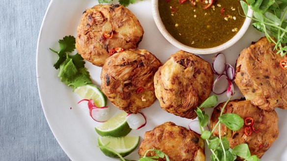 Jackfruit stands in for fish in these Thai no-fishcakes.