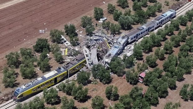 Several carriages were completely destroyed in the collision.