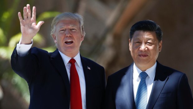 President Donald Trump and Chinese President Xi Jinping at Mar-a-Lago earlier this month.