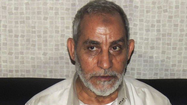Muslim Brotherhood leader Mohammed Badie after his arrest in 2013.