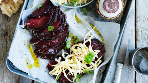 Fergus Henderson's perfect picnic fare: Cured beef and celeriac.
