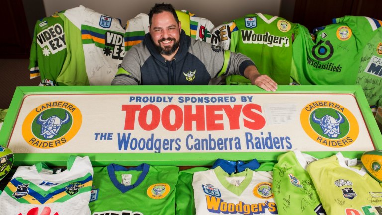 Ultimate Canberra Raiders fans Con Sfetsos and Sue Washington bleed green