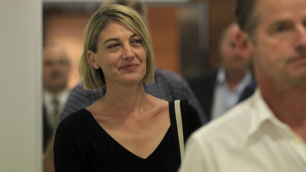 <i>60 Minutes</i> reporter Tara Brown with Channel Nine TV crew arriving at Sydney Airport following their arrest and detention in Lebanon. 