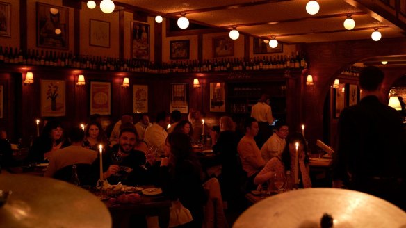 Supper club vibes inside Restaurant Hubert.