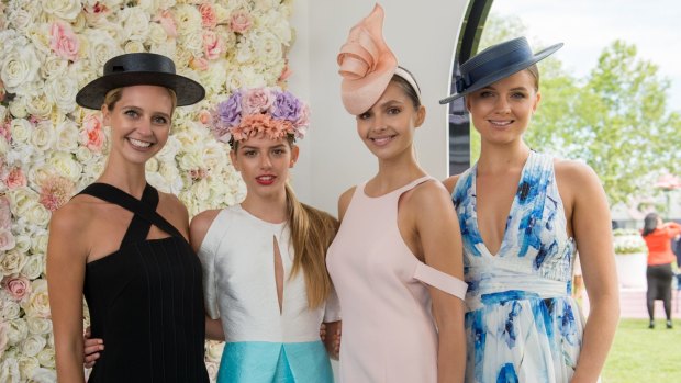 The make-up looks created by L'Oreal for the Spring Carnival, for (from left) Derby Day, Melbourne Cup Day, Oaks Day and Stakes Day.