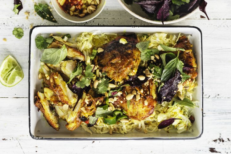 Karen Martini's roasted lemongrass and turmeric chicken steaks.