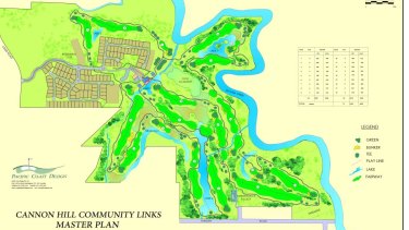 The proposed layout of the Cannon Hill golf course.