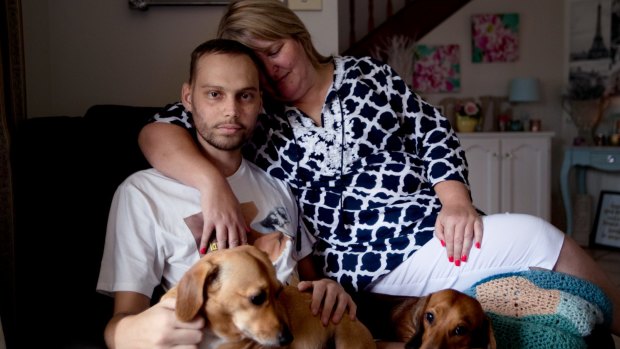 Rhys Pagalday, who had his Centrelink payments cut, with his mum Caroline.