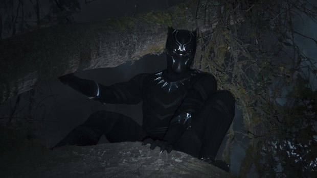 Poised to pounce ... on the box office: Chadwick Boseman in Black Panther.