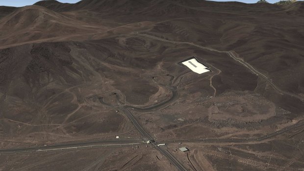 In an undated handout image, a satellite view of a mountain in Iran where the Fordow uranium enrichment plant is located underground.  