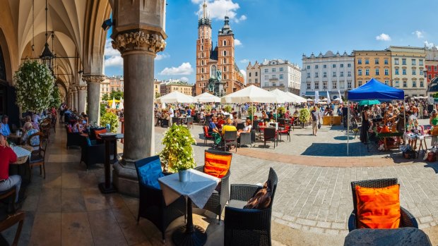 Main market square of Krakow.