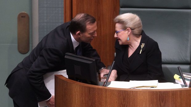 Captain's pick: Tony Abbott selected Bronwyn Bishop as Speaker.