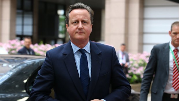 David Cameron, UK PM arrives for a meeting of European Union leaders in Brussels, Belgium.