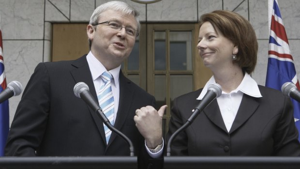 Before the leadership challenges: Kevin Rudd and Julia Gillard