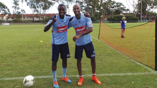 French connection: New Sydney FC recruits Jacques Faty and Mickael Tavares.