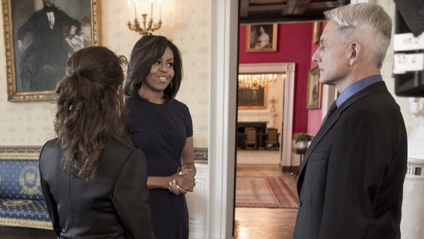First Lady Michelle Obama makes a special guest appearance in <i>NCIS</i>.