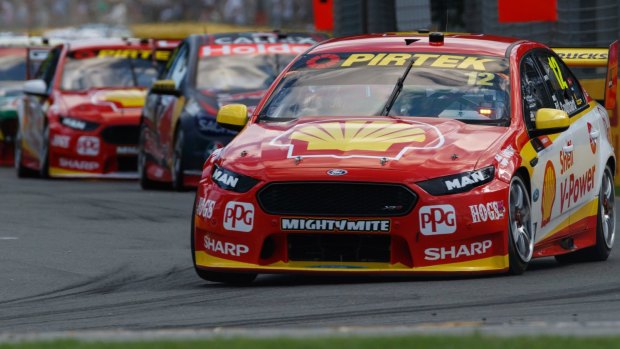 Red hot: Fabian Coulthard of DJR Team Penske shows his style during the Australian Grand Prix at Albert Park this year.