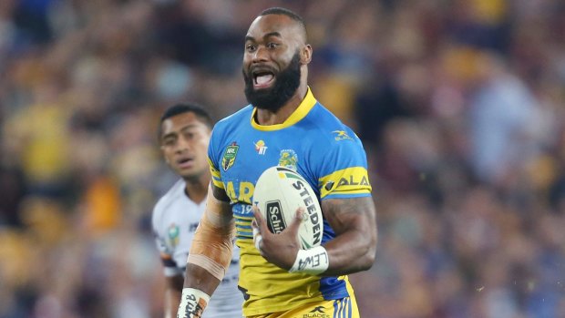 Running free: Semi Radradra takes off for one of his long-range tries.
