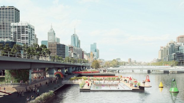 A concept for a pool on the banks of the Yarra River. 