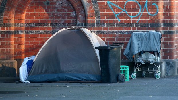 A camp set up in Melbourne. 