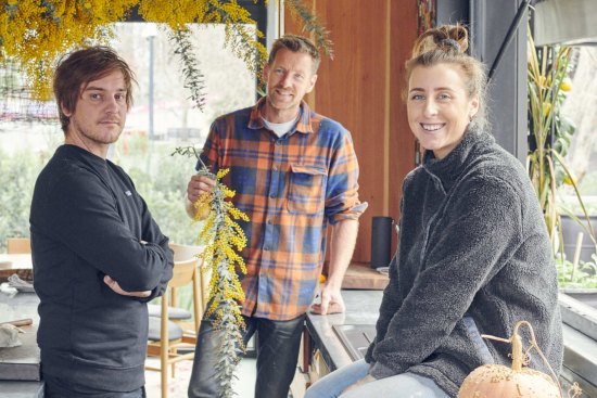 From left: Matt Stone, Joost Bakker and Jo Barrett at
Future Food System.